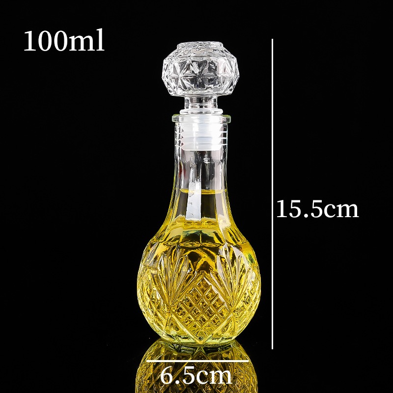 Whiskey wine bottle crystal glass storage wine jar 50ml transparent