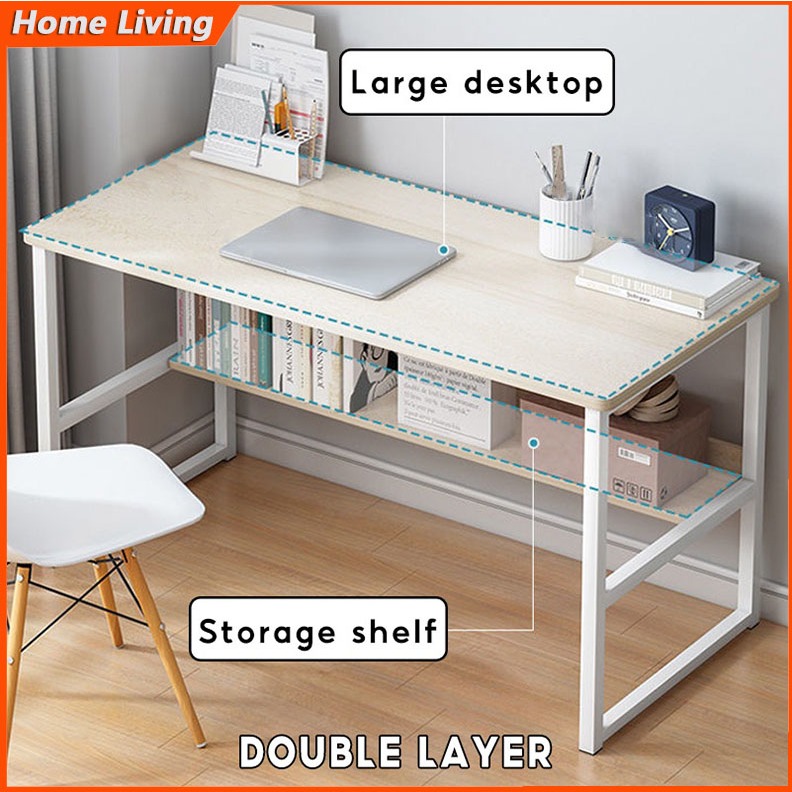【mimi3.ph】New Simple Study Table Double Layer Student Table Study Desk ...