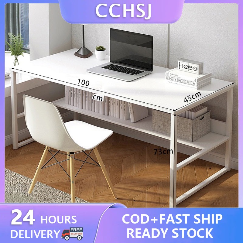 Double Layer Study Table Student Table Study Desk Table Modern Writing ...