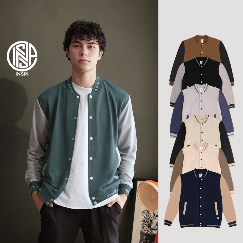 INSPI Varsity Jacket Baseball Jersey For Men and Women w/ Buttons and