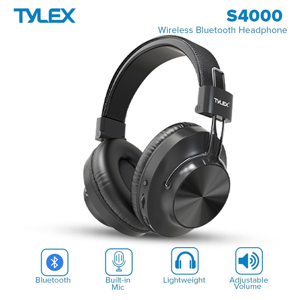 Tylex S4000 Wireless Bluetooth Stereo Foldable Headset with Built-In ...