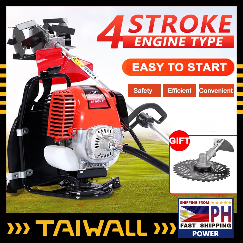 9900W Grass cutter heavy duty gasoline stroke lawn mower household  agricultural harvesting weeding