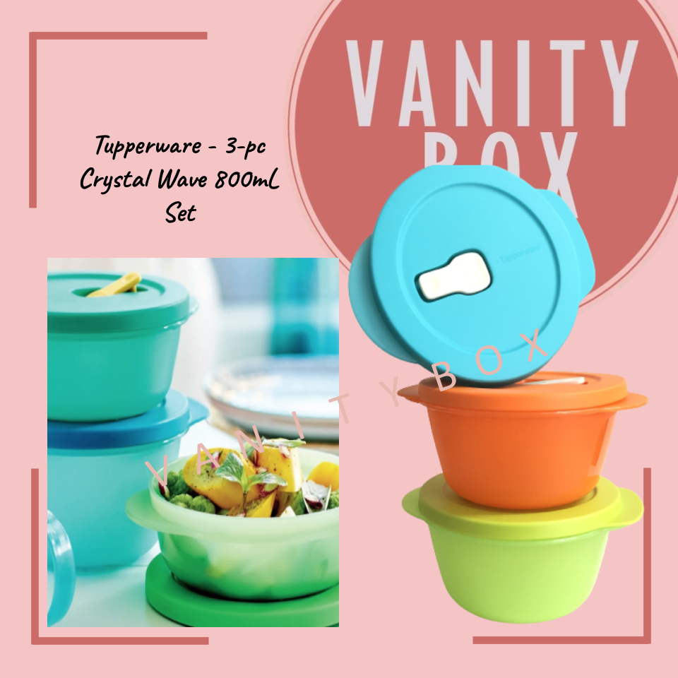 Tupperware - 3-pc Crystal Wave 800mL Set | Shopee Philippines