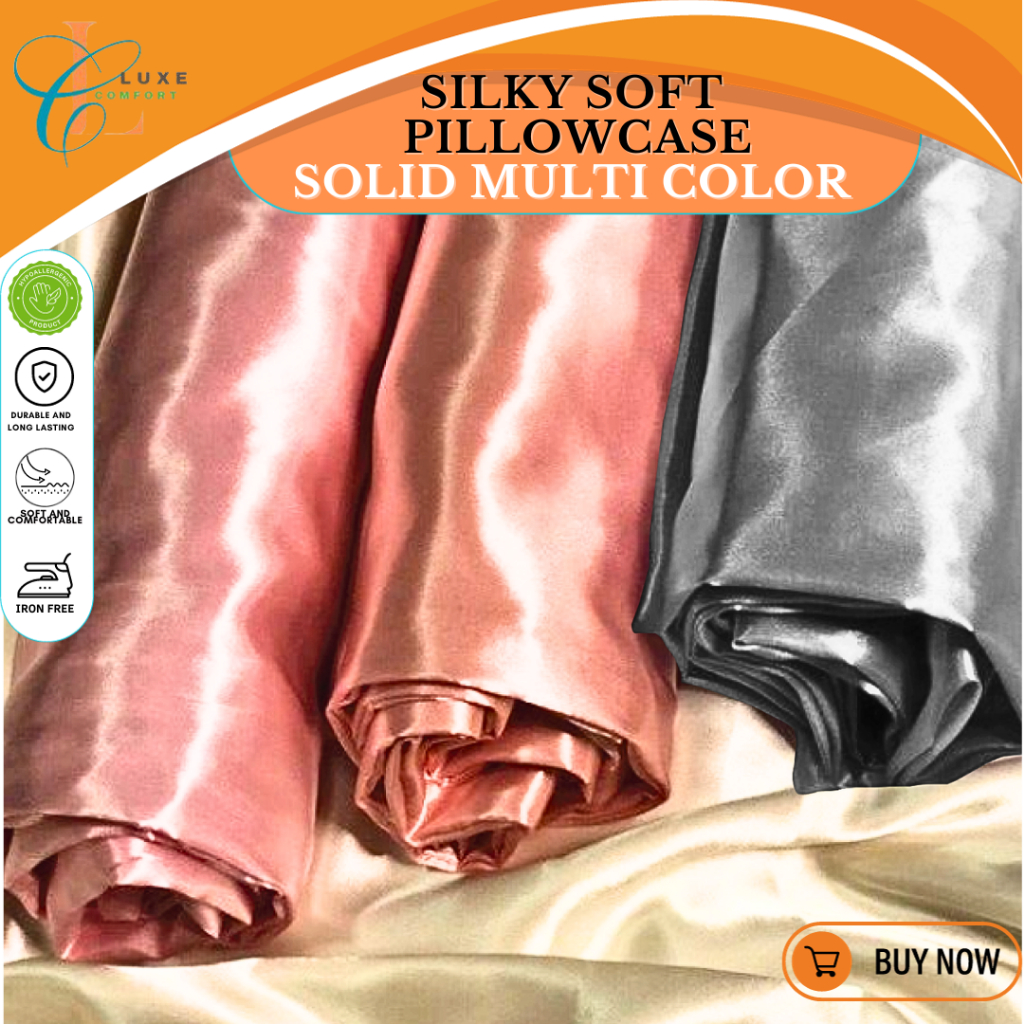 LuCo Hypoallergenic Silk Pillowcase Premium Pillowcases 18x28 Plain