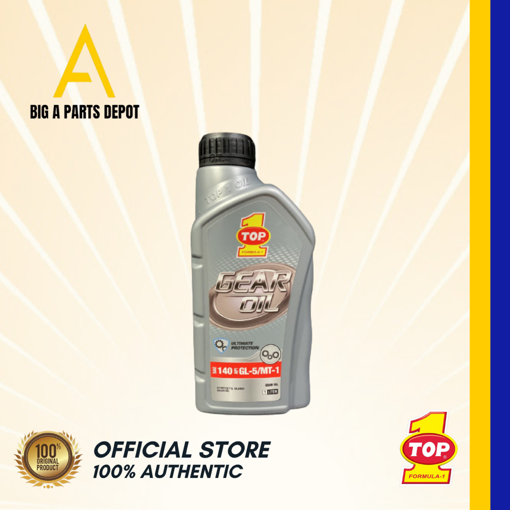 Top 1 Synthetic Gear Oil SAE 140w GL5, MT1 Long Life Tested 1 Liter New Packing Shopee