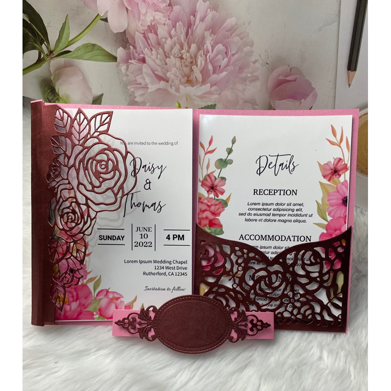 ️pretty paper ️ invitation cover sharah 5*7(5r) | Shopee Philippines