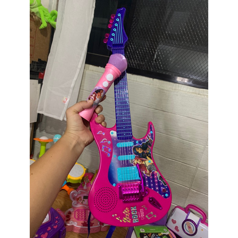 barbie electric guitar toy with echo mic all working well Shopee