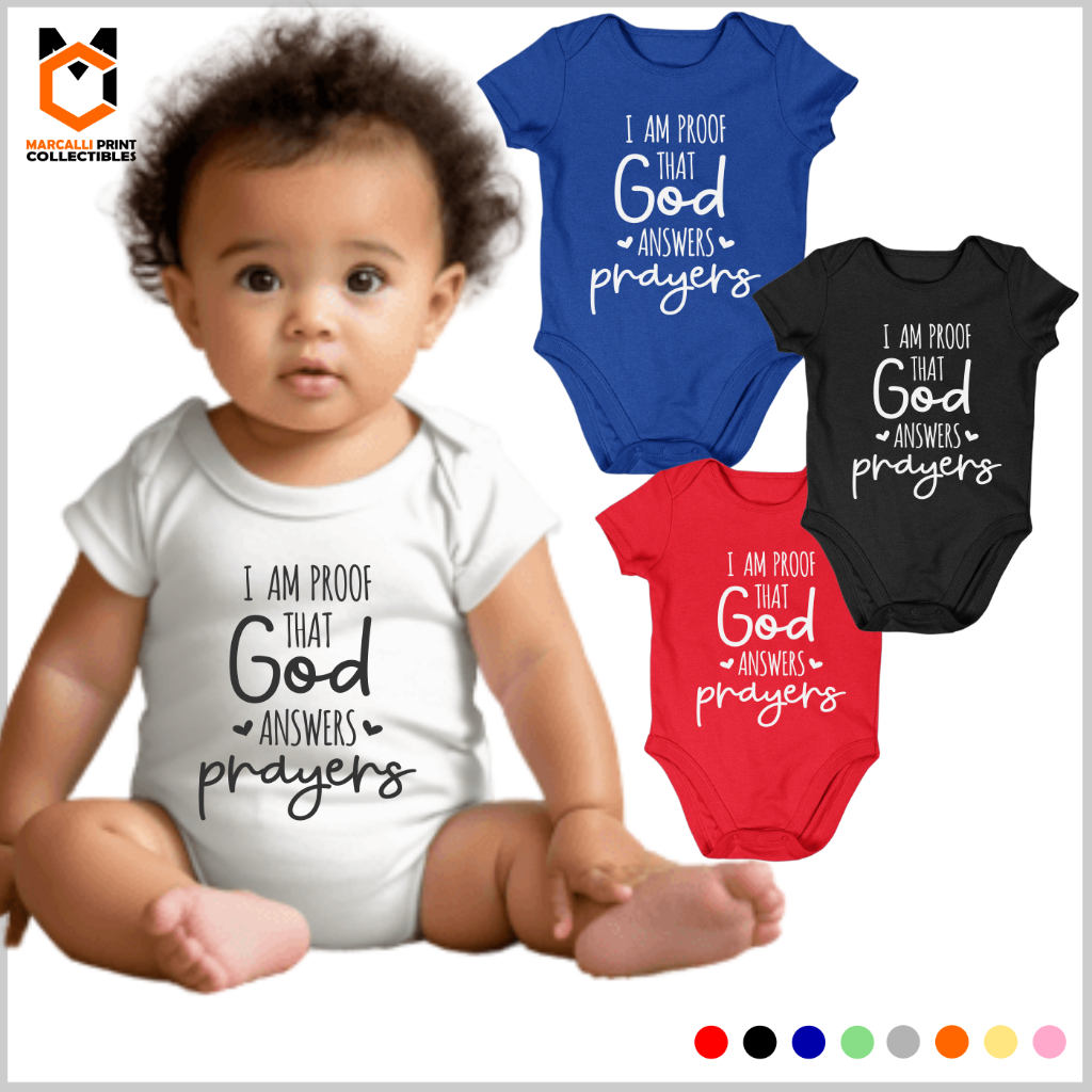 GOD ANSWERS PRAYERS Baby Boy Girl Cotton Onesie Romper Bodysuit Onesie
