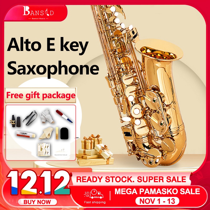 Saxophone Alto E-Key Saxophone Brass Lacquered Alto Saxophone (with ...