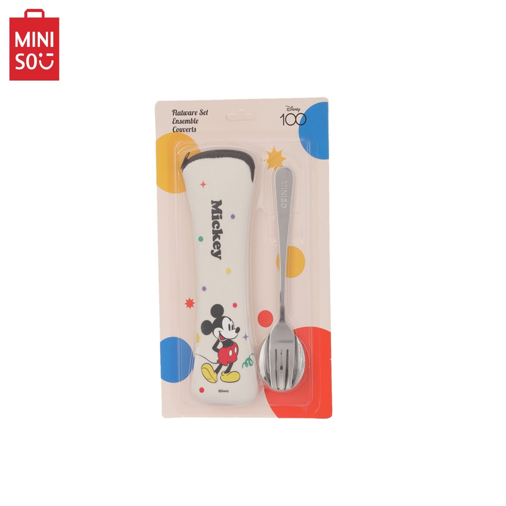 Miniso Disney 100 CC Flatware Set Fork & Spoon Shopee Philippines