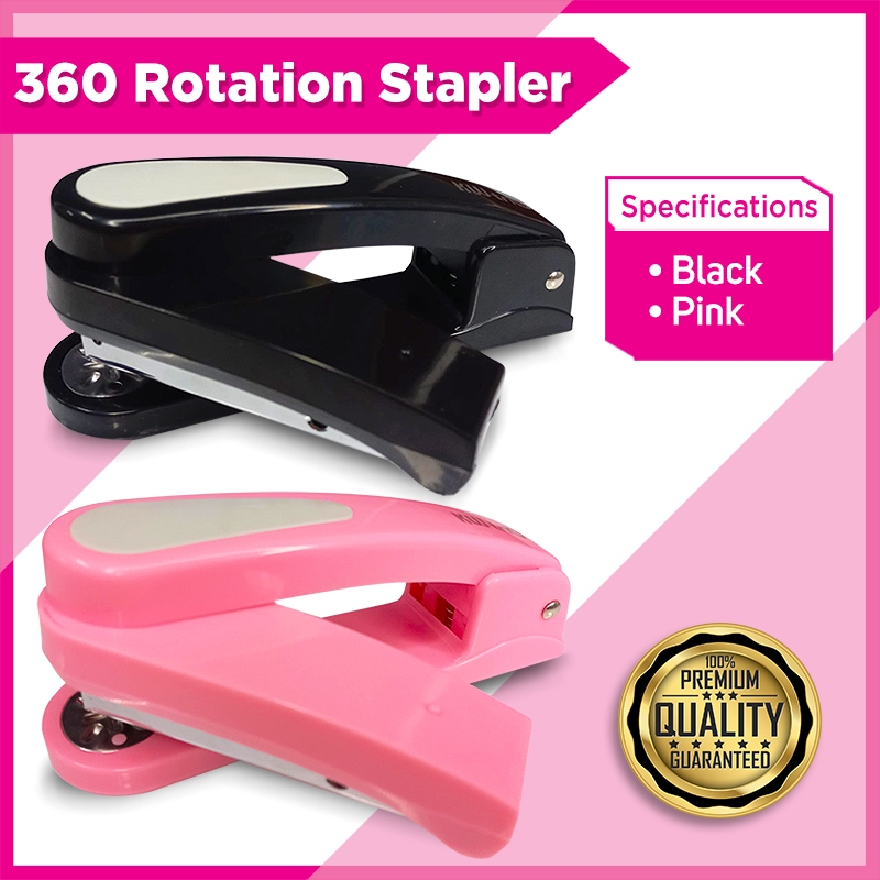 360 Rotation STAPLER Black / Pink | Shopee Philippines