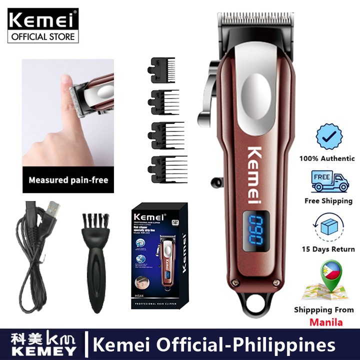 Kemei KM-233 Fade Hair Clipper USB Rechargeable Hair Trimmer Electric ...