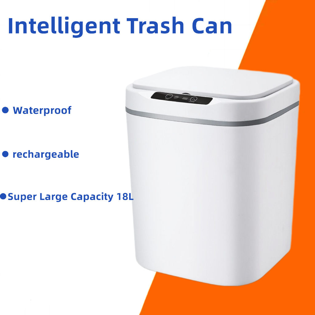 18L/20L intelligent inductive garbage can with cover automatically ...