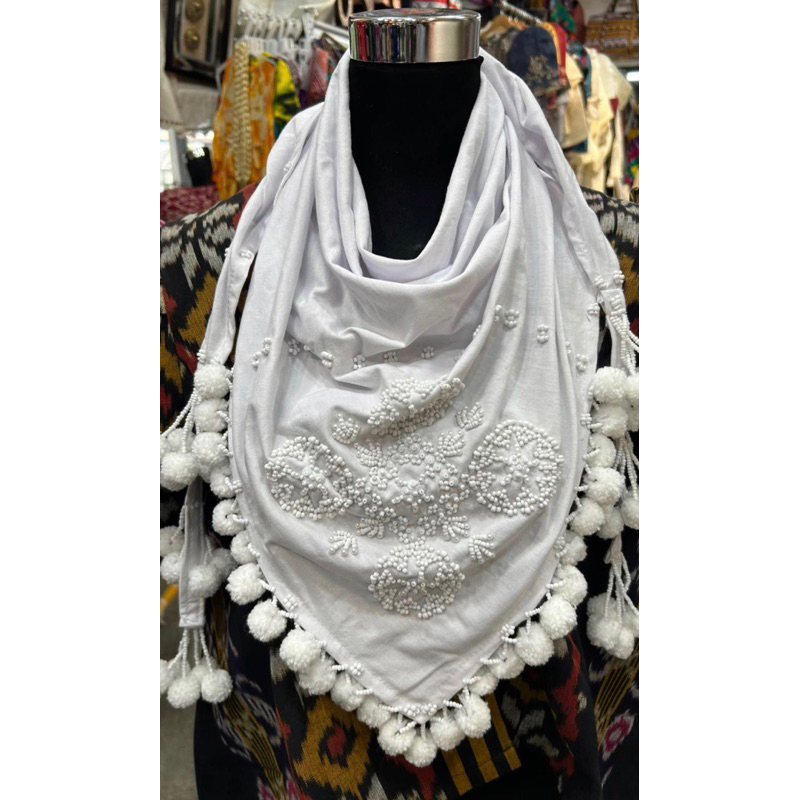 Tangkulo Scarf / Beaded Necklace / Handweave Yakan / Davao Traditional