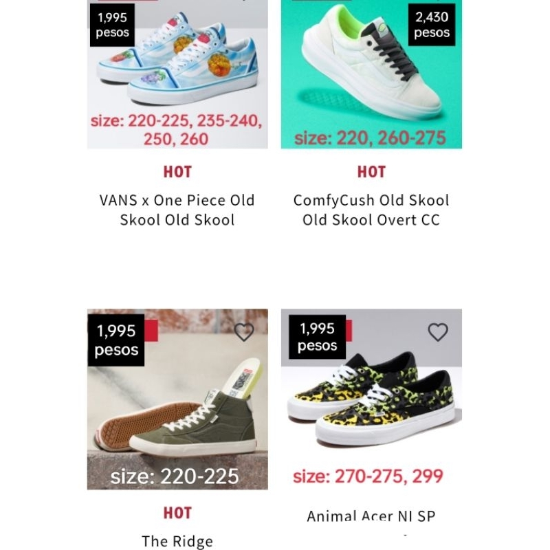 Vans first order outlet discount