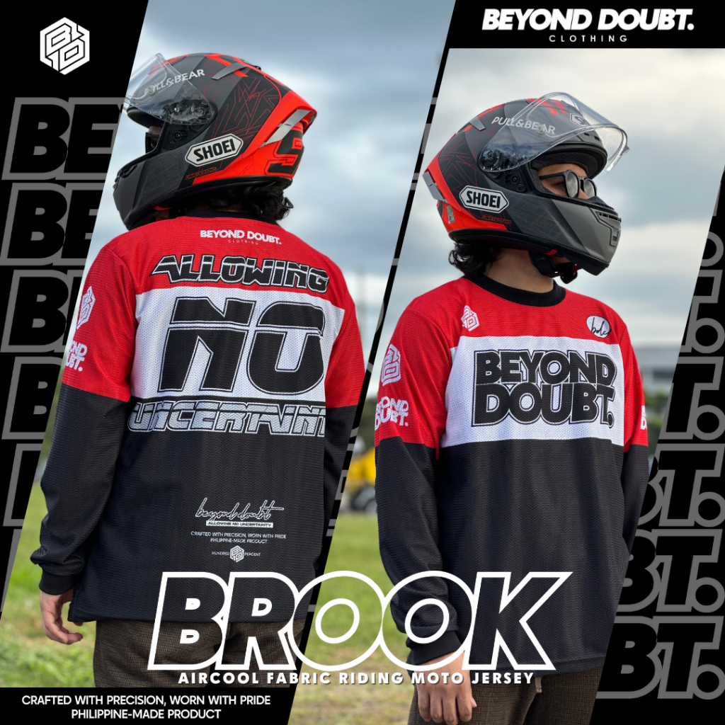 LONG-SLEEVES- “BROOK” Design AIRCOOL Moto Jersey - BEYOND DOUBT