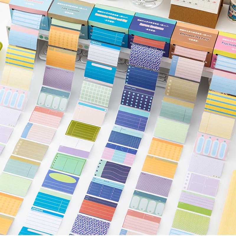 Creative boxed pull-out note stickers to mark message classification ...