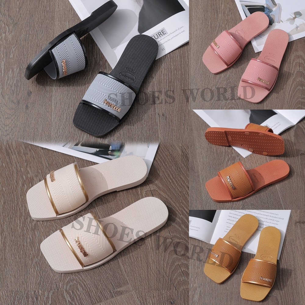 New Fashion hvainas You Milan 3.0 Korean One Strap Flats Sandals Ladies Casual Slippers for women