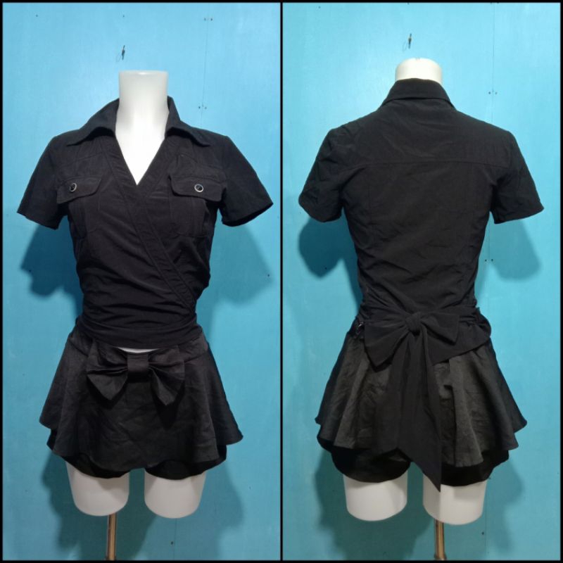 (M-L) Harajuku Y2k Inspired Outfit Blouse Skort set pRELOVED | Shopee ...