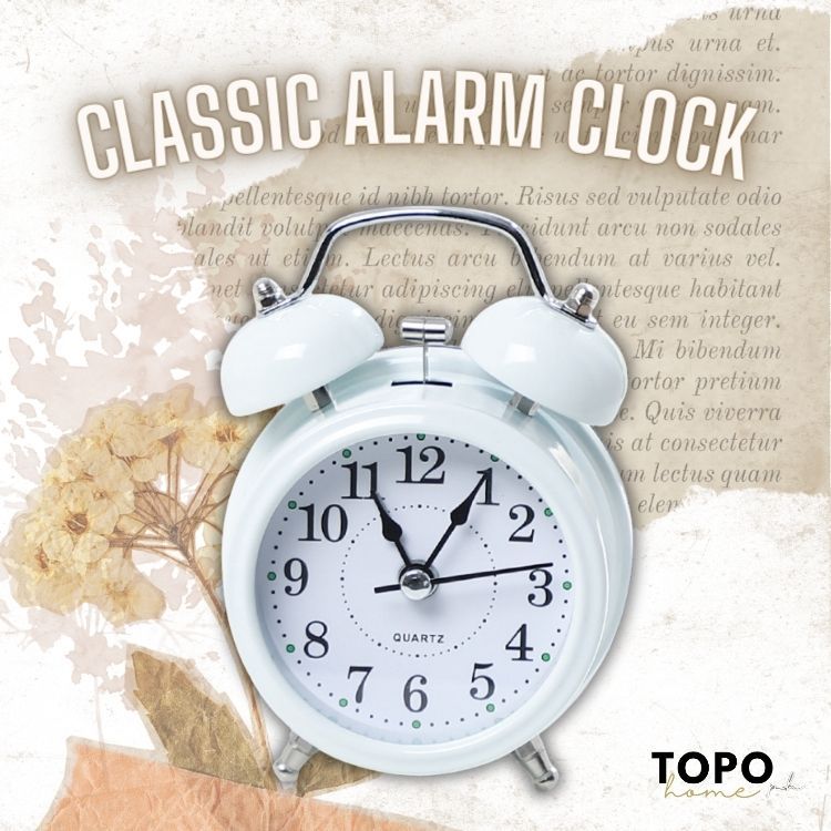 TOP HOME PH 2023 Night Light Bell Loud Alarm Clock Retro Vintage Style