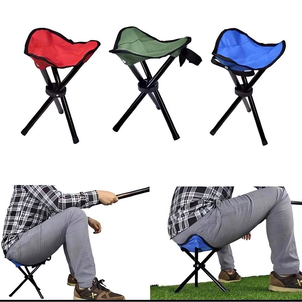 Mini camping chair Outdoor portable folding triangle stool foldable ...
