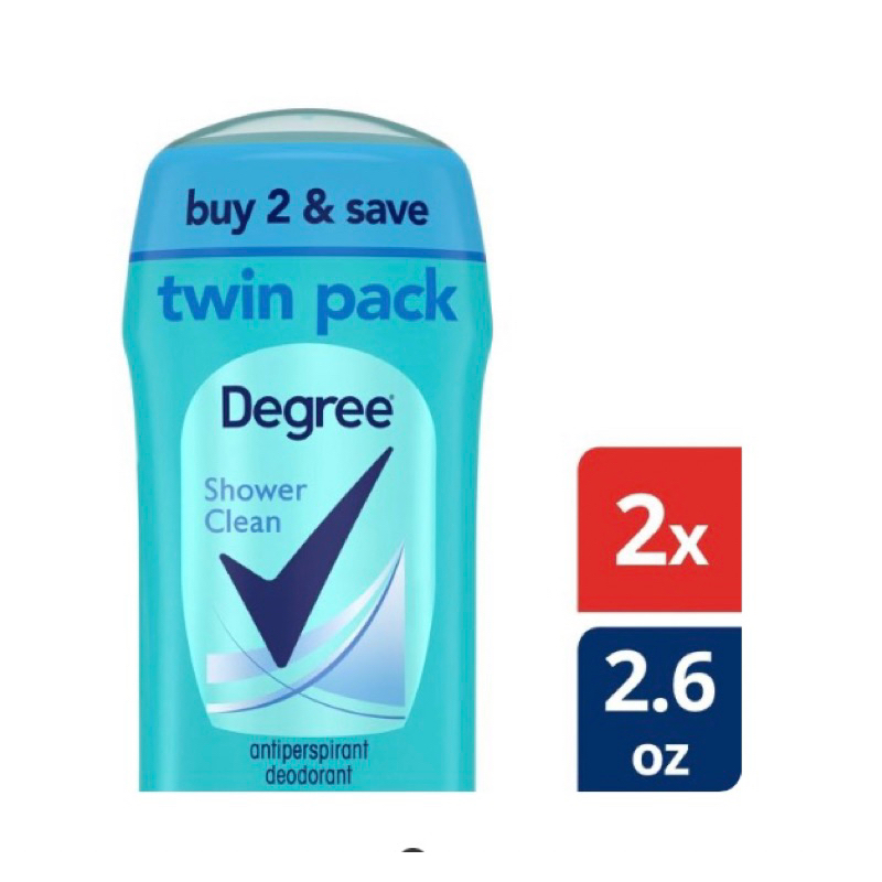 Degree Shower Clean Antiperspirant Deodorant Stick Twin Pack 5.02 Oz ...