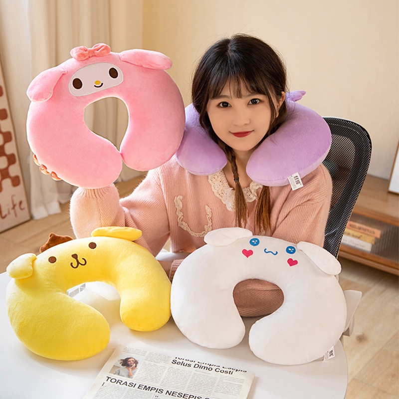 Sanrio Cute Plush U-shaped Neck Pillow Portable and Soft Foam Pillow ...