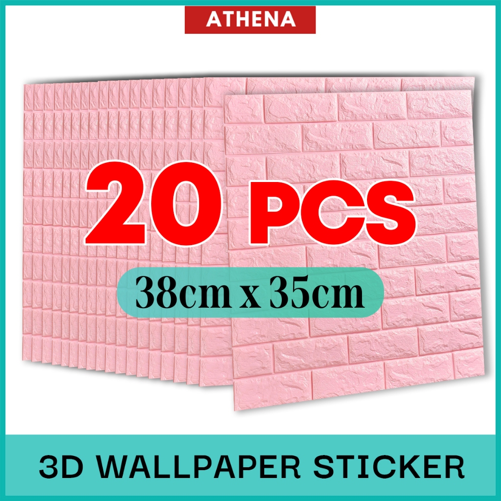 20pcs Wallpaper Brick 35x38cm 3D Wall Sticker Foam Self Adhesive