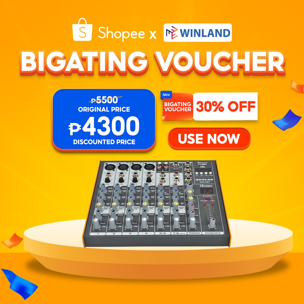 Kevler by Winland Mixer SMX8BT 8 Channel 4 Mic / Line 2 Aux Mixer