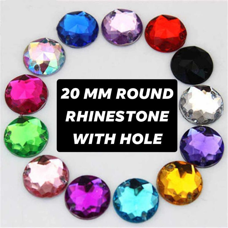 PER 20 PCS:20 mm rhinestones with hole | Shopee Philippines