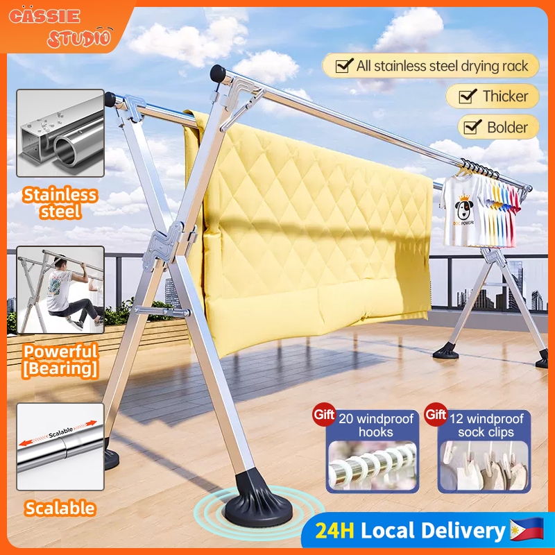 Foldable Sampayan Stainless Clothes Rack Laundry Drying Rack Sampayan Indoor Outdoor Rack 9724