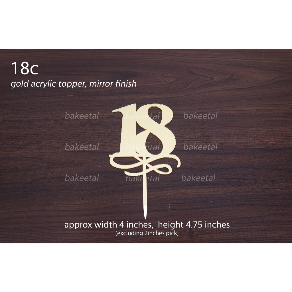 acrylic number cake topper 18 21 30 40 50 60 70 80 90 1pc | Shopee ...