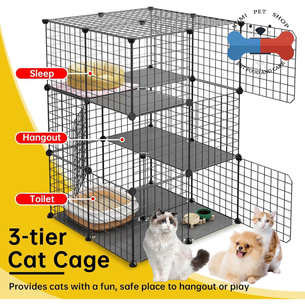 Stackable Cat cage Dog Cat Rabbit Cage easy assemble kitten pet cage ...