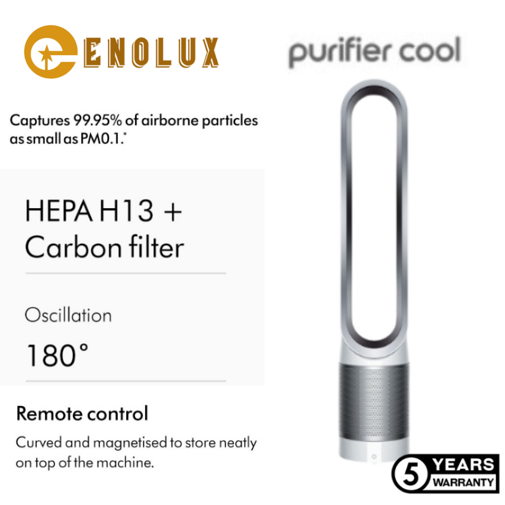 Enolux Pure Cool ™ Air Purifier Fan Silver/Gold TP00 Air Purifier with