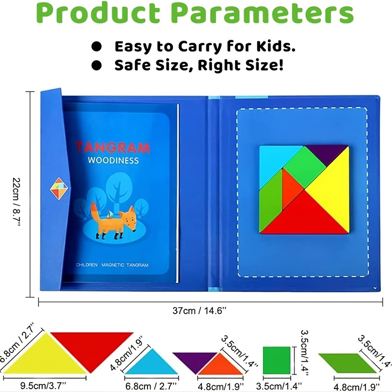 Geetoy Educational Toys 3DMagnetic Puzzle Geometric Shapes Tangram ...