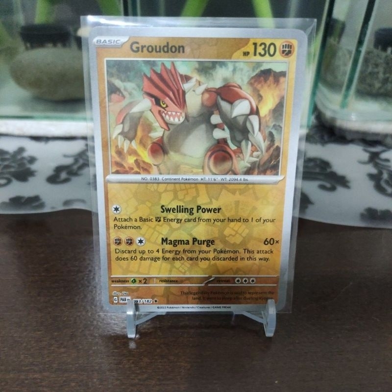 Groudon 093/182 Reverse Holo Rare Paradox Rift Pokemon TCG Scarlet