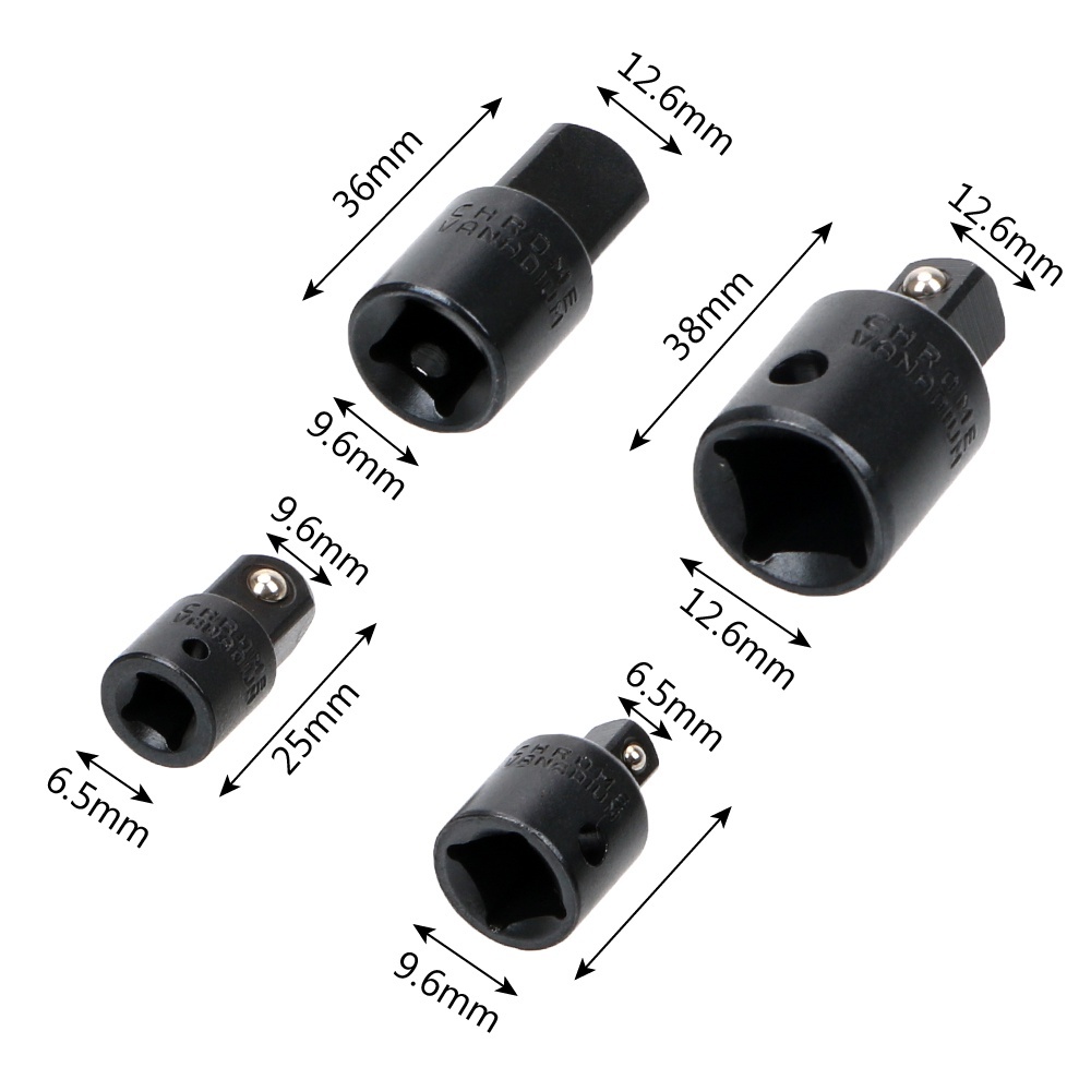 4pcs Socket Adapters 1/4 3/8 1/2 Drive adapter Socket converter square ...