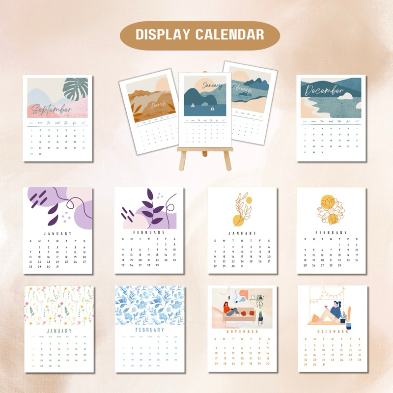 Aesthetic Display Cards 2025 Calendar Desk Calendar | Shopee Philippines