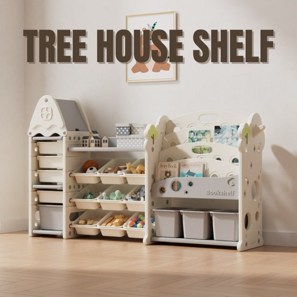 Tree House Storage Rack Shelf and Bookshelf Kids Toy Organizer by ...