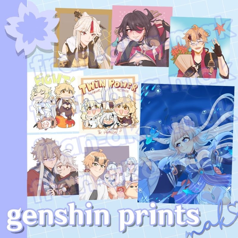 GENSHIN IMPACT Traveller Liyue Inazuma Character Prints (Fan-made ...