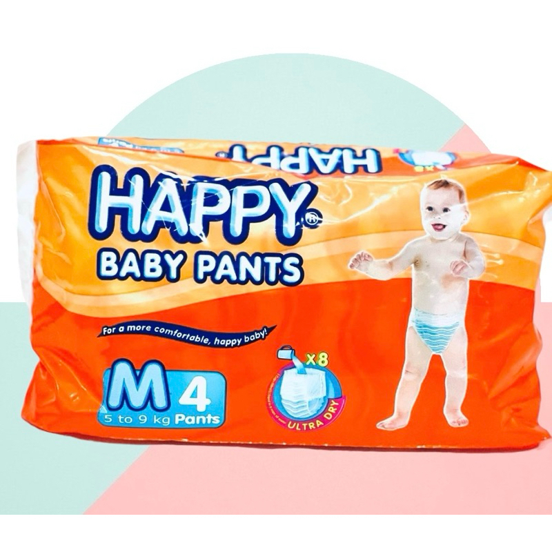 Happy Baby Diaper Pants (Medium 4pcs) Shopee Philippines