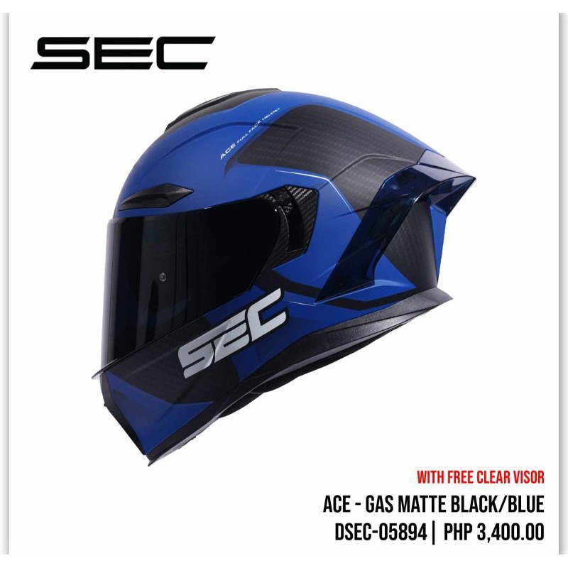 SEC ACE GAS FULL FACE DUAL VISOR Shopee Philippines