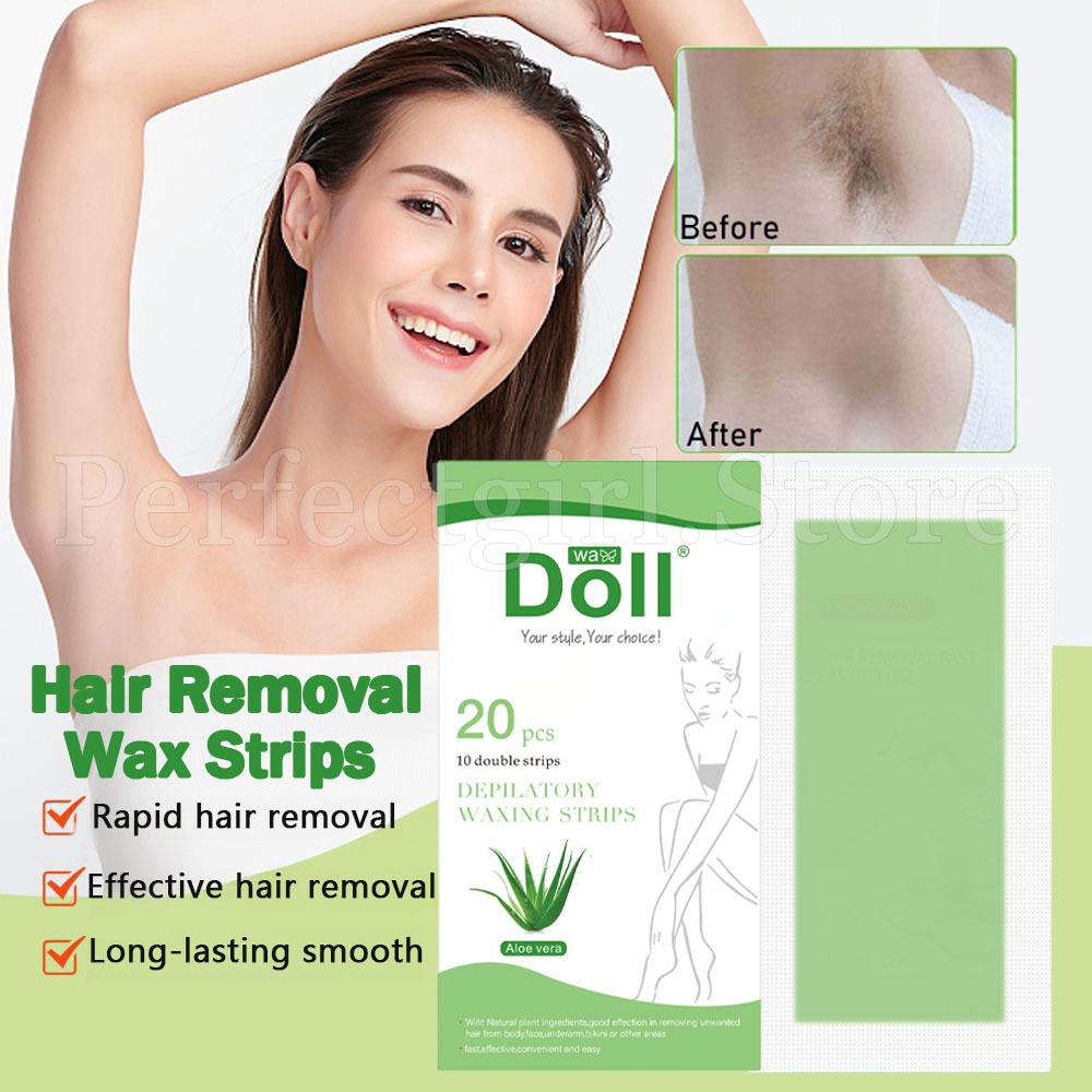 20Pcs Hair Removal Wax Strips Facial Body Depilatory Disposable Paper