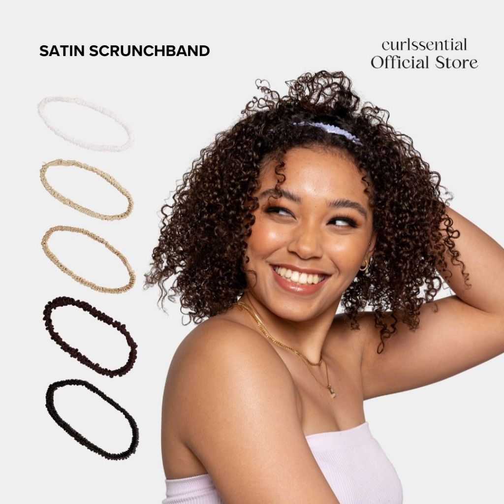 Curlssential Satin Skinny Scrunch band Headband Fashion Hair