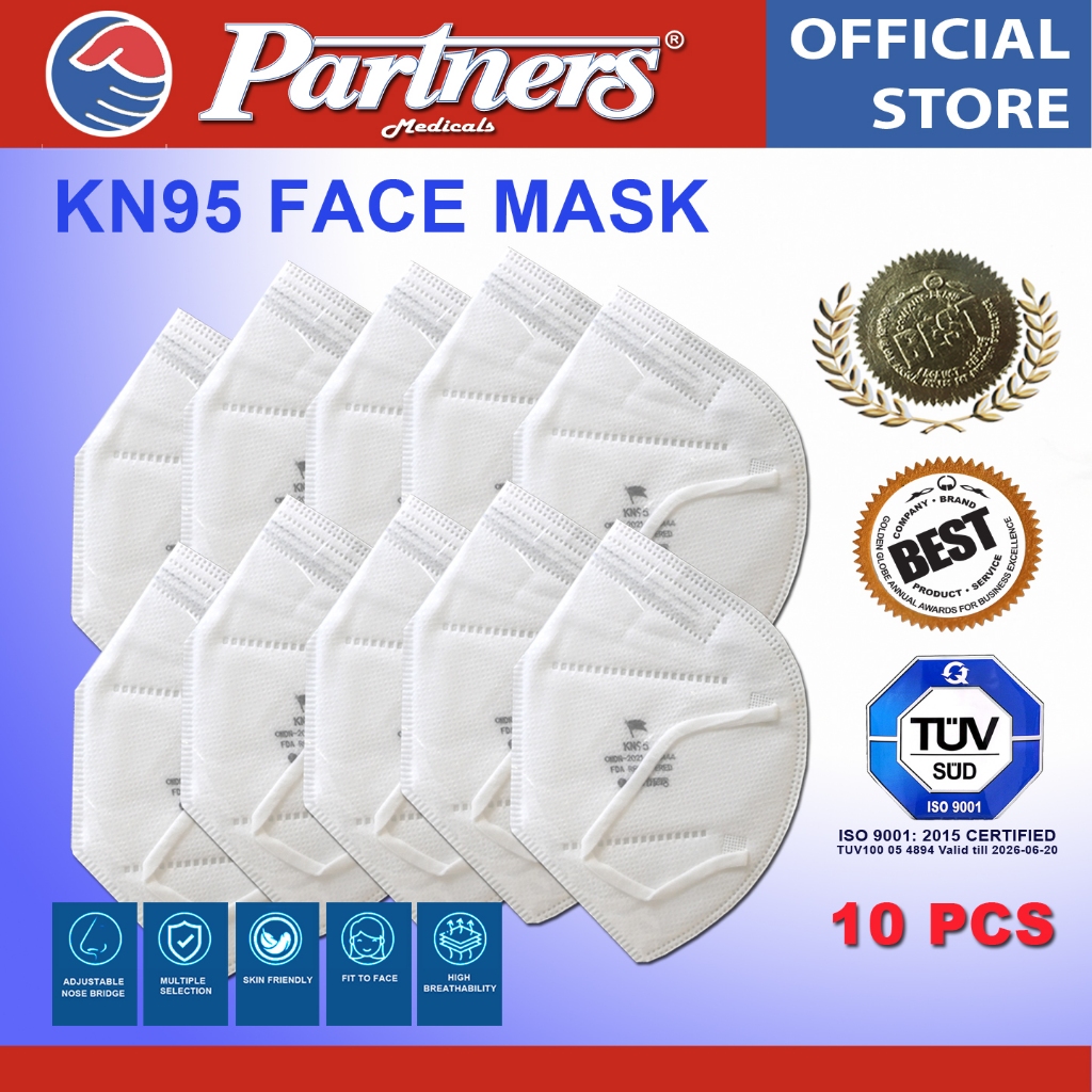 Partners KN95 Face Mask Medical Grade (10 pieces/pack) Shopee Philippines