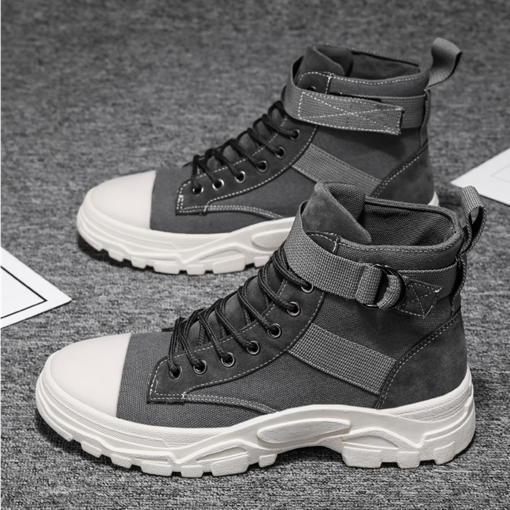 COD Korean Fashion Retro Martin Boots for Men Casual High Cut Shoes Non  Slip Formal Handsome 007