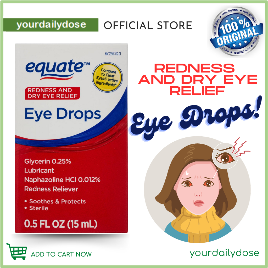 Equate Redness and Dry Eye Relief Eye Drops, 0.5 fl oz 15ml | Shopee ...