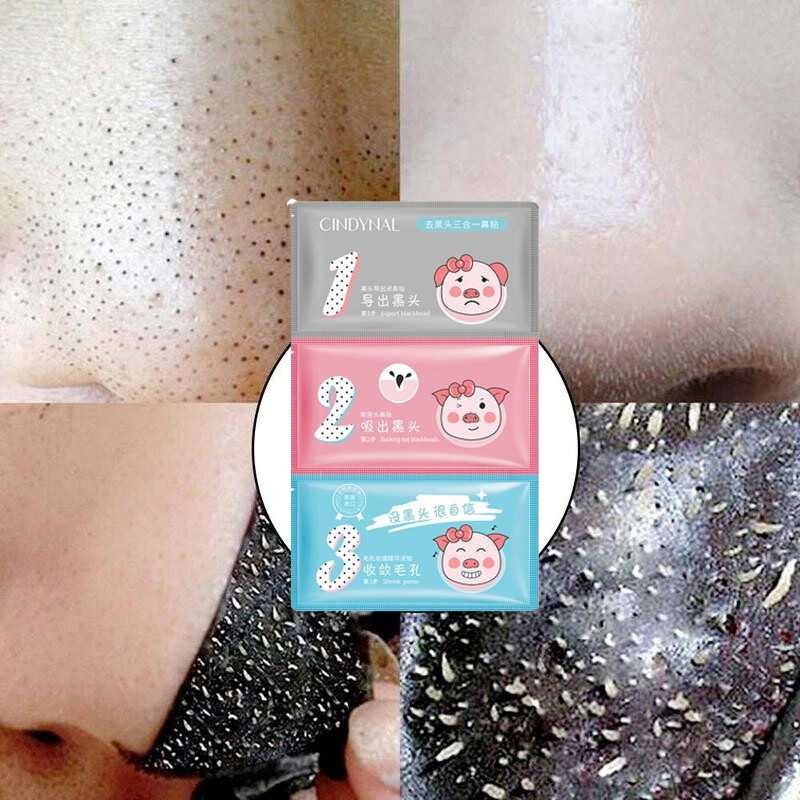 Nose Blackhead Removal Mask 3 In 1 Nose Pore Cleansing Strips Kit