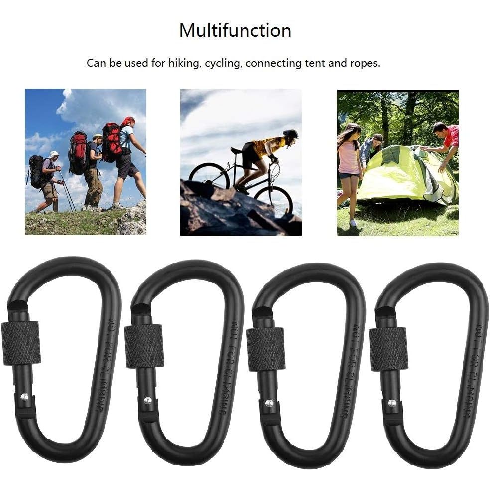 Carabiner D Shape Clip Outdoor Camping Hiking Sports Keychain Aluminum ...