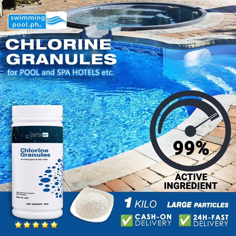 CHLORINE GRANULES 1kg for Swimming Pool Disinfectant chlorine powder